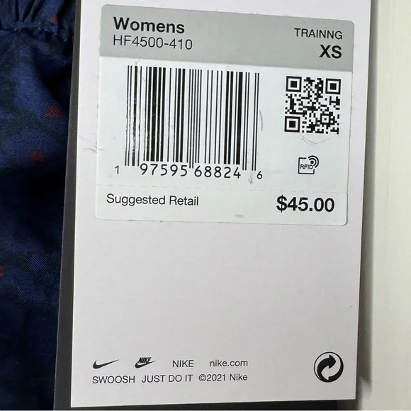 Nike Women's Blue and Red Patterned Athletic Shorts - Picture 3 of 3